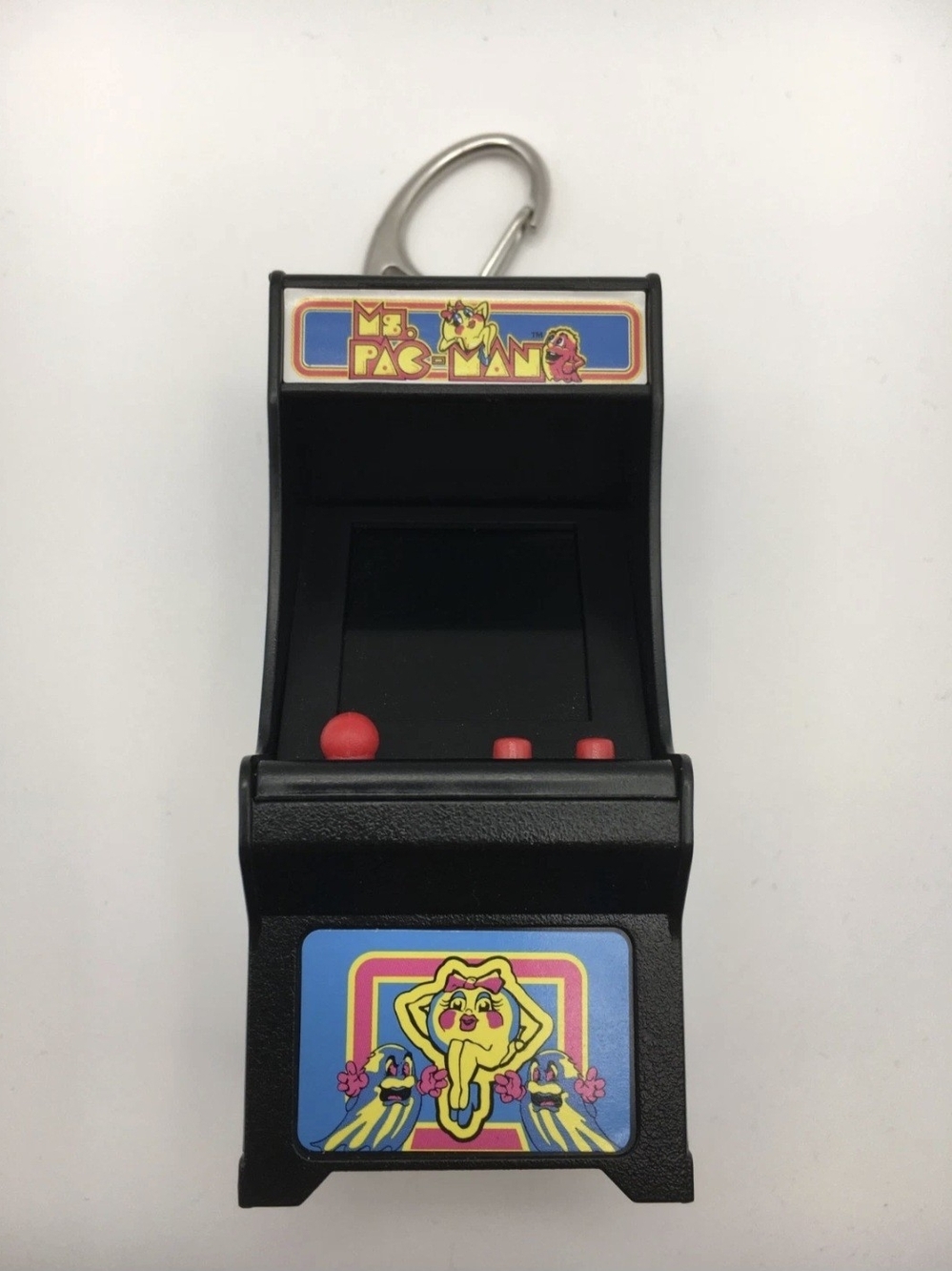 Ms. Pac-Man Mini Arcade Keychain - Black with Red Controls